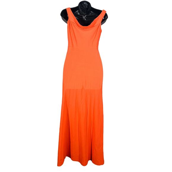 NEW! Boohoo Off Shoulder Bardot Maxi Dress Melon Event Party Cocktail - 8 - Picture 2 of 4